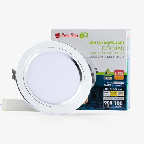 Đèn LED Downlight Âm Trần Đổi Màu 110/9W AT10 ĐM